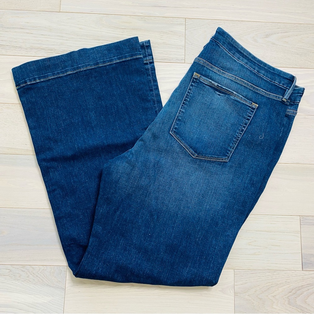 Good American Dark Blue Wide-Leg Flare Jeans